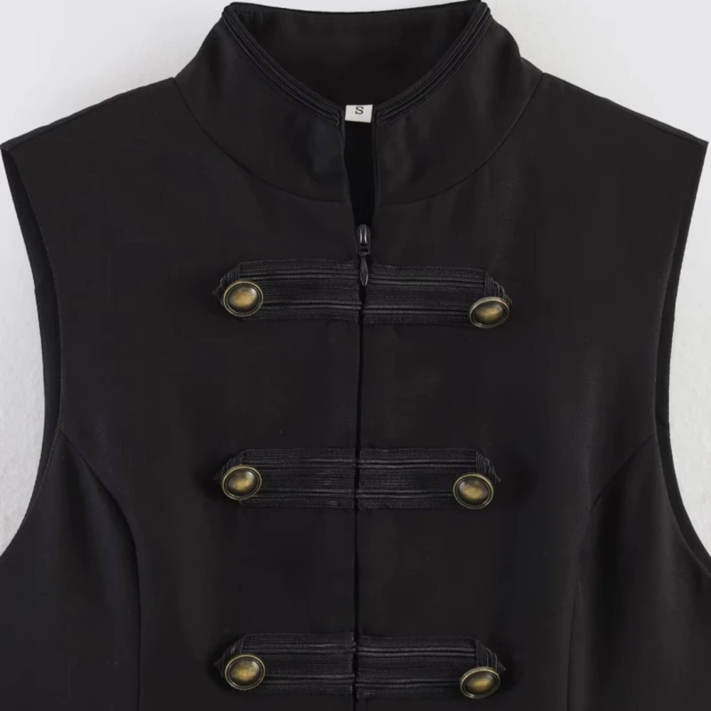 ZARA Fashion Sleeveless Stand Collar Rope Knot Vest